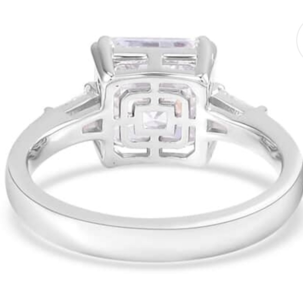 Lustro Stella Finest CZ Ring in Platinum over Sterling Silver Sz 9! - Picture 7 of 12